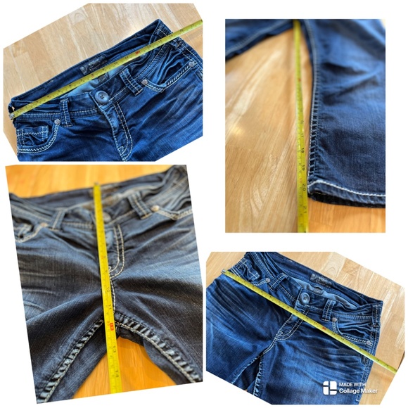 Silver Suki Flap Capris Dark Wash Distressed Denim Size 30 C004 - Picture 2 of 12